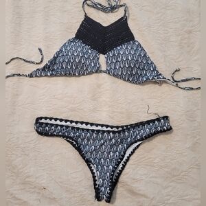 Stylish Black and White Bikini Set